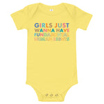 Girls Just Wanna Have Fundamental Human Rights baby short sleeve one piece