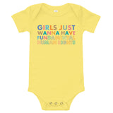 Girls Just Wanna Have Fundamental Human Rights baby short sleeve one piece