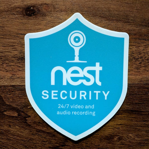 SMALL/Tiny Nest Security Cam Badge/Shield sticker replacement (outdoor or indoor) 1.5" x 1.86"