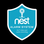 Indoor Nest Replacement Security Cam Badge/Shield sticker (reverse print, sticks INSIDE windows!)