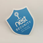 Indoor Nest Replacement Security Cam Badge/Shield sticker (reverse print, sticks INSIDE windows!)