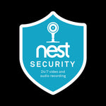Nest Security Cam Badge/Shield static window cling (outdoor safe, sticks on either side)