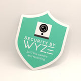 Indoor or Outdoor Wyze Cam/Sense Security Camera Badge/Shield sticker (official!)