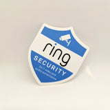 Indoor Ring Doorbell Security Camera Badge/Shield sticker (reverse print, sticks INSIDE windows!)