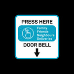 Blue and White Nest Hello or Ring Doorbell Waterproof Outdoor Instruction Sticker (or for Arlo, Ring, etc.)