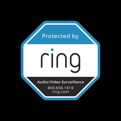 Indoor or Outdoor Octagonal Ring Doorbell Security Camera Badge/Shield sticker