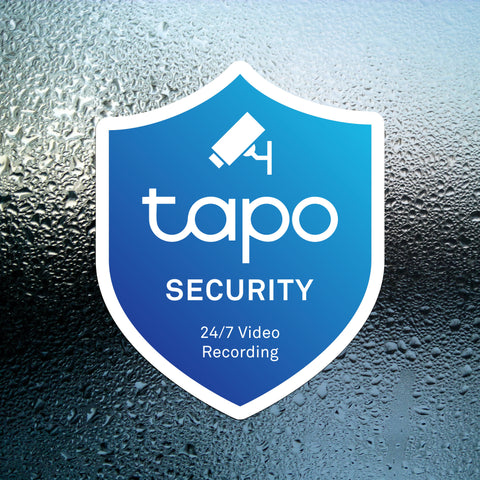 Indoor or Outdoor Tapo Doorbell Security Camera Badge/Shield sticker (replacement, additional)